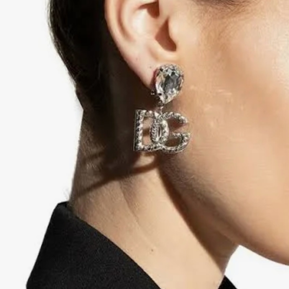 D&G Dolce & Gabbana Rhinestone Dangling Earrings